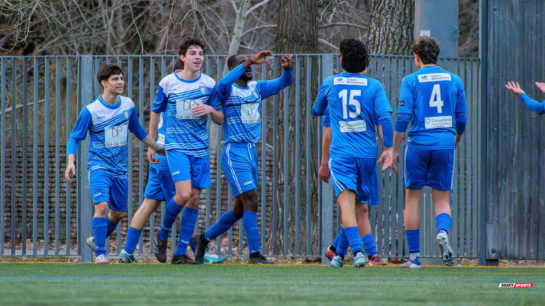 Alexei Joseph KOBINGER - Giancarlo QUISOBONI-VALBUENA - Alexandre RUEDA -  CS Braves Ahuntsic MCFC - AS St-Leonard - Soccer - L2QC M 2025 - Braves Ahuntsic (1) vs (1) St-Léonard (#L2QC25MCSBASSL4) Photo by: Mathias Pacheco Lemina | Siuxy Sports 2025-04-19