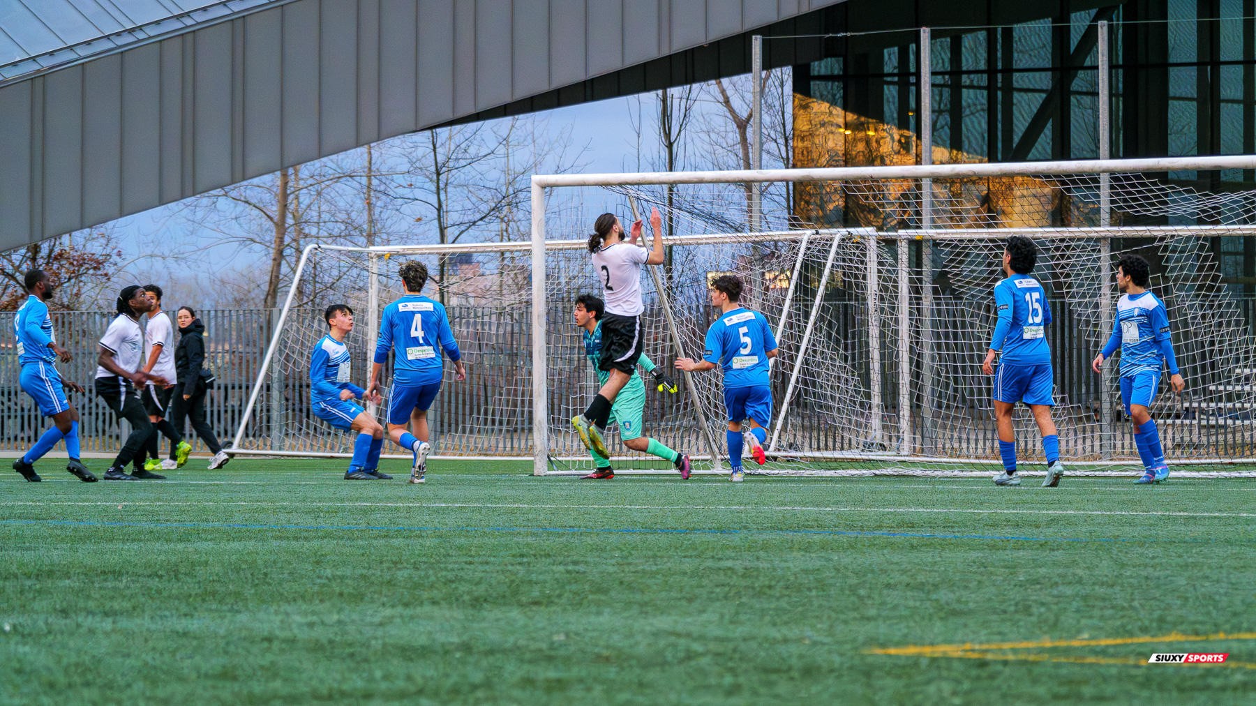 Gabriel Richard KOBINGER - Giancarlo QUISOBONI-VALBUENA - Alexandre RUEDA -  CS Braves Ahuntsic MCFC - AS St-Leonard - Soccer - L2QC M 2025 - Braves Ahuntsic (1) vs (1) St-Léonard (#L2QC25MCSBASSL4) Photo by: Mathias Pacheco Lemina | Siuxy Sports 2025-04-19
